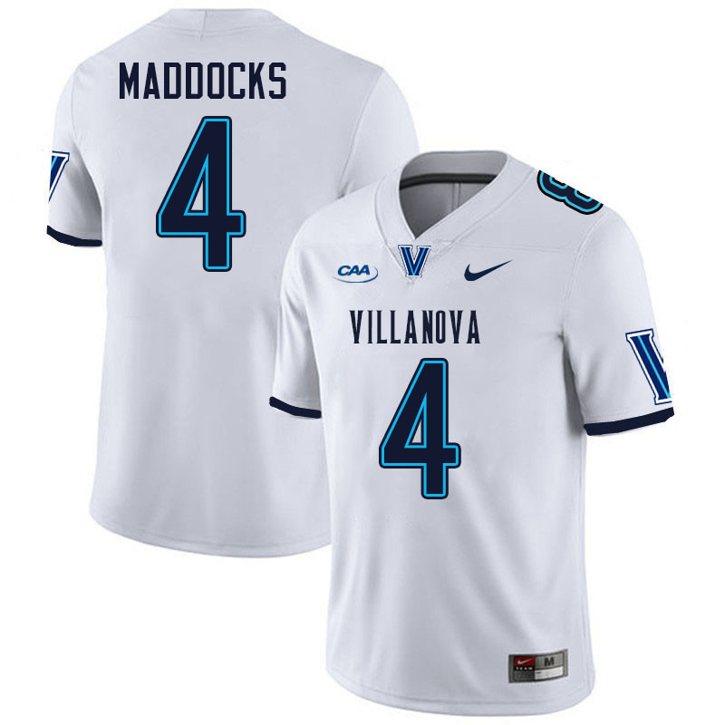 Villanova Wildcats #4 Jordan Adderley College Football Jerseys Stitched-White
